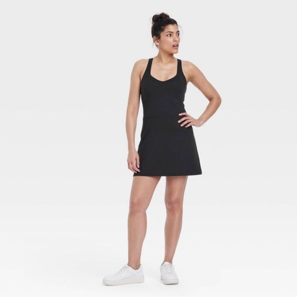 All In Motion Women's Fitness Active Dress Rompers Racerback UPF 50+, Black